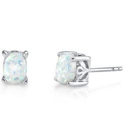 Stříbrné náušnice s bílými opály Jula