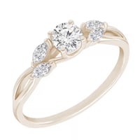 Romantický zásnubní prsten v champagne gold s lab-grown diamanty Halym