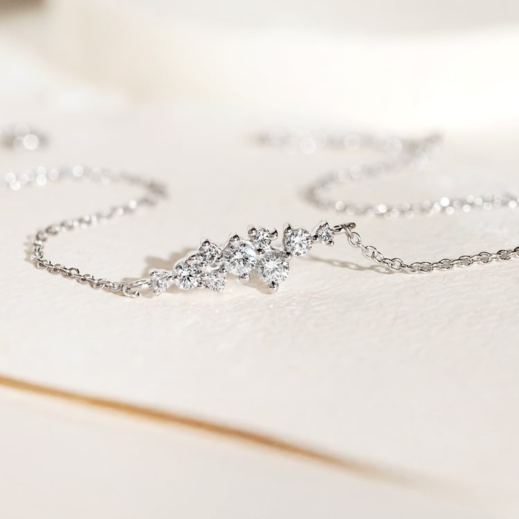 Minimalistický cluster náramek s lab-grown diamanty Kianna 161340