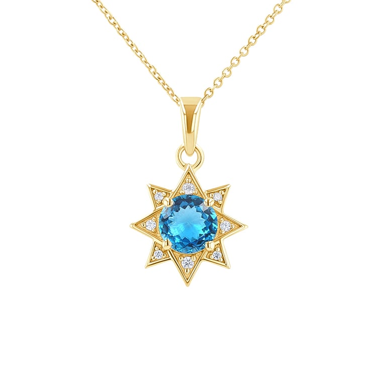 Stříbrný přívěsek s topazem a zirkony ve tvaru hvězdy Bohemia 135503