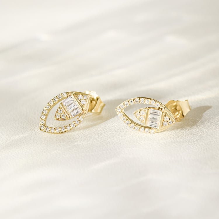 Stříbrné náušnice mandlového tvaru s lab-grown diamanty Birgit 161575