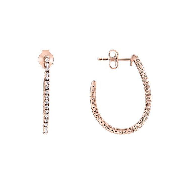 Zlaté flexi půlkruhové náušnice s lab-grown diamanty Dunst 141286