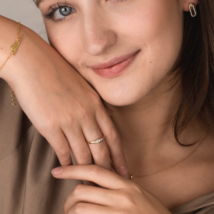 Zlatý prsten s lab-grown diamanty 165723