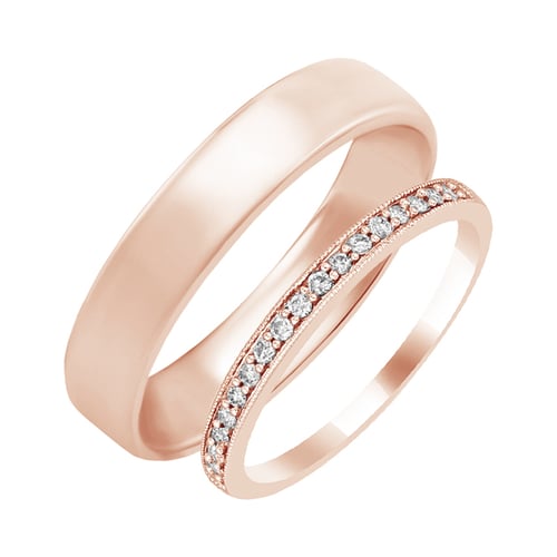 Eternity prsten s diamanty a pánský komfortní prsten Minke