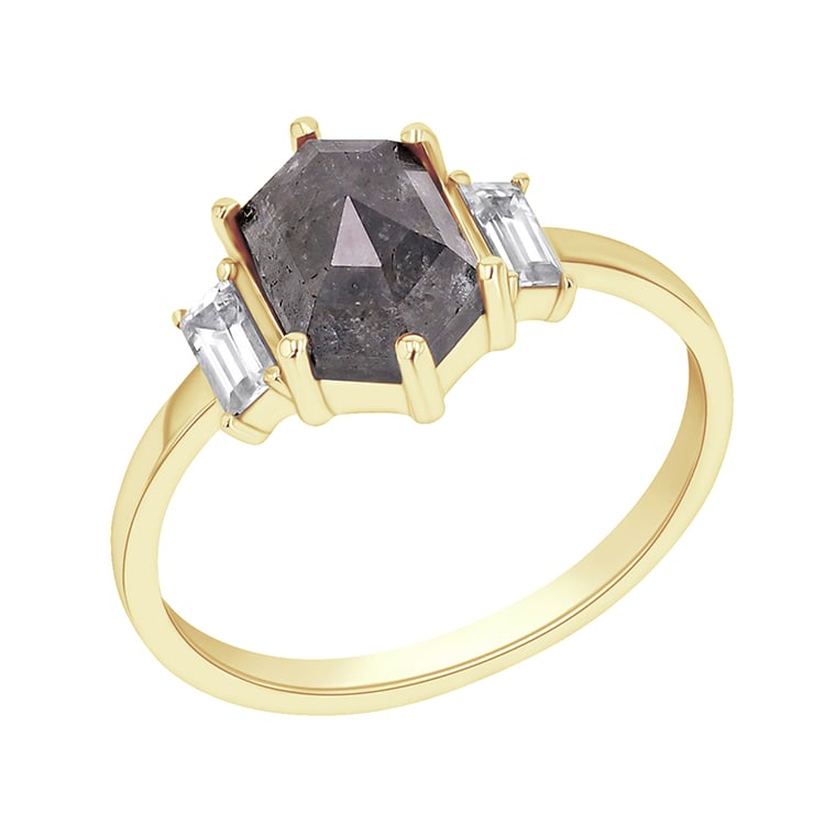 Prsten se salt and pepper diamantem a safíry Nadiia 101680