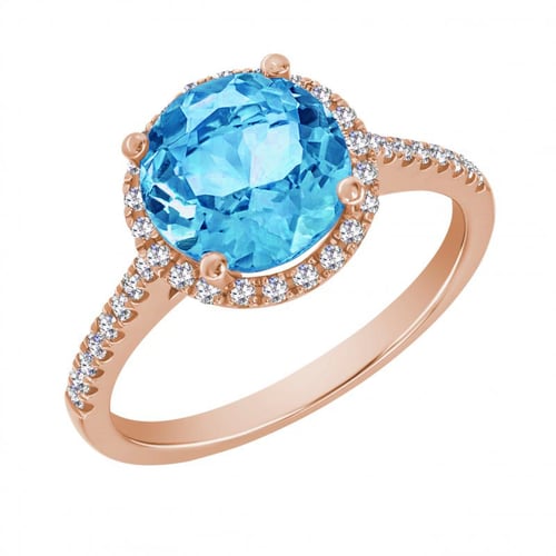 Zlatý prsten s 2.75ct topazem a diamanty Xana