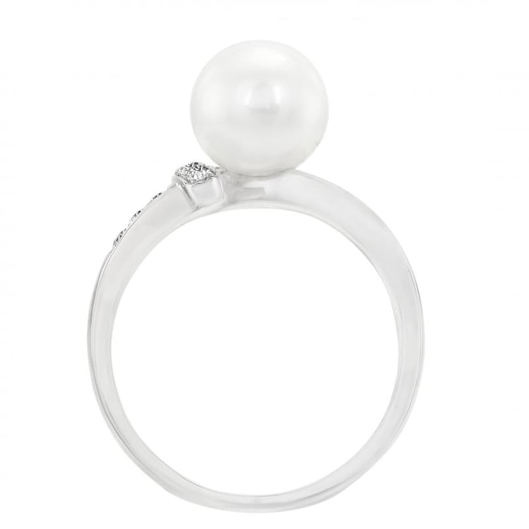 Zlatý prsten s perlou a diamanty 27492