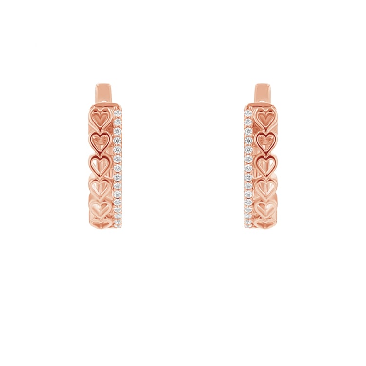 Srdcové kruhové náušnice s diamanty Luba