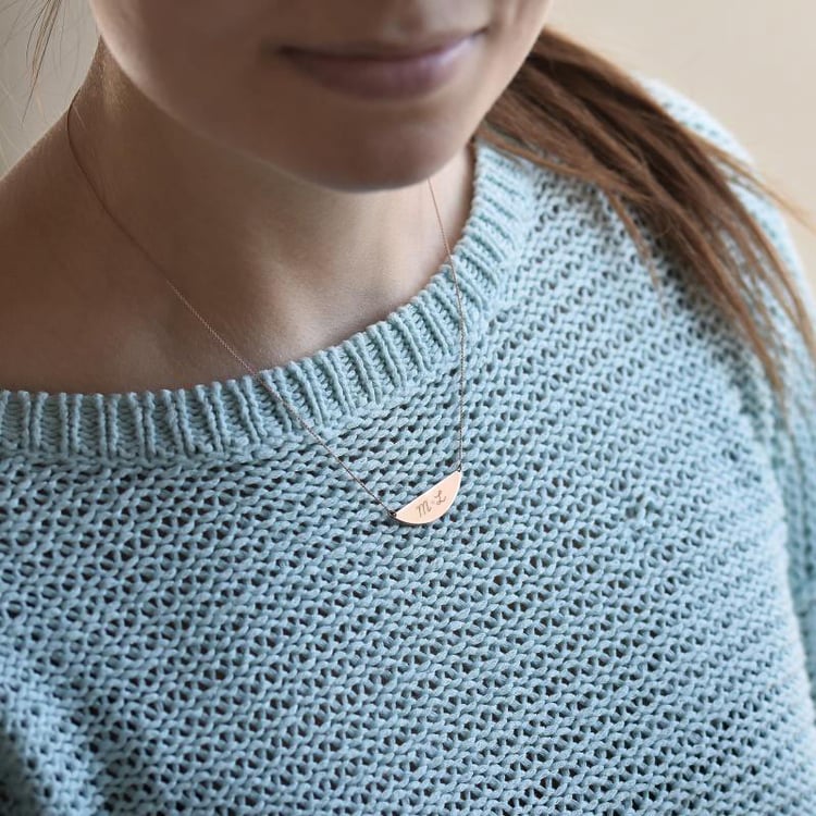 Zlatý půlměsíc s diamantem a gravírem dle vaší volby Liviane 114531