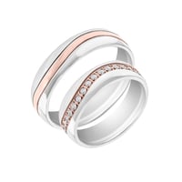 Snubní prsteny z vícebarevného zlata s diamanty Urma
