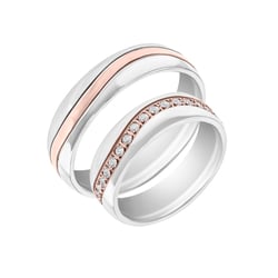 Snubní prsteny z vícebarevného zlata s diamanty Urma