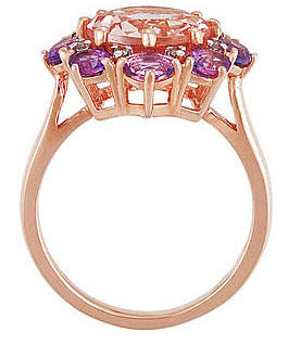 Morganitový prsten s ametysty 438