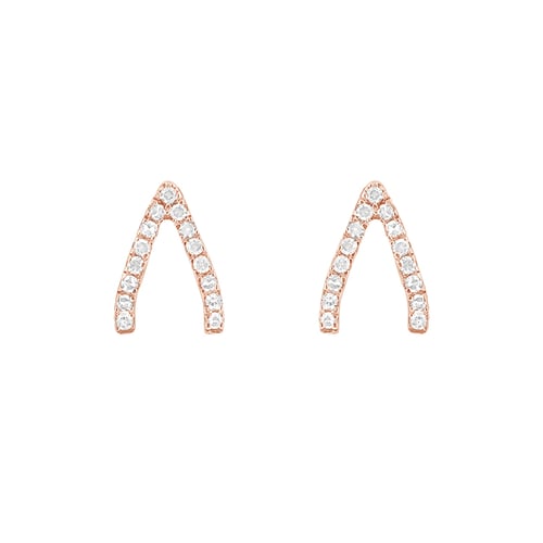 Minimalistické diamantové náušnice Wishbone