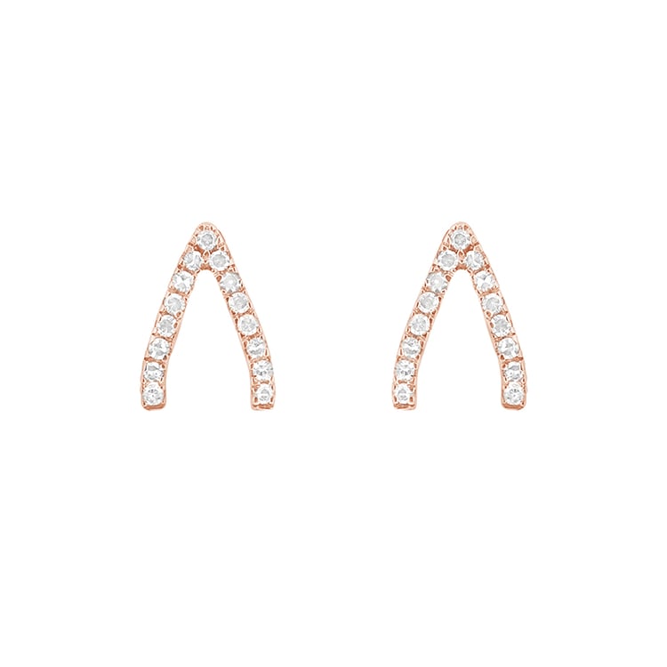 Minimalistické diamantové náušnice z růžového zlata 82976