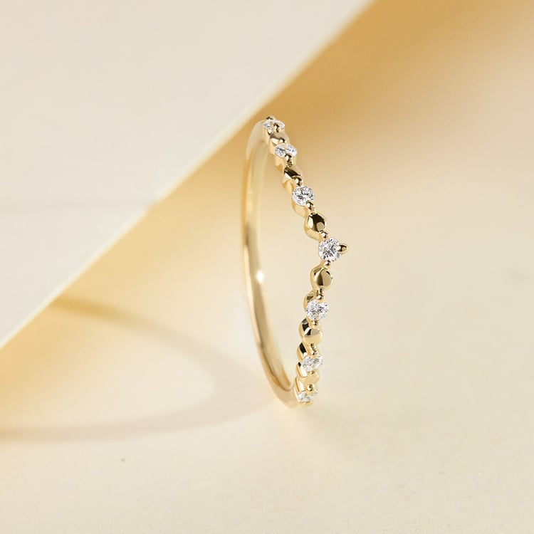 Zlatý prsten s lab-grown diamanty Eveline 163593