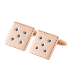 Manžetové knoflíčky ze zlata s modrými diamanty Orien