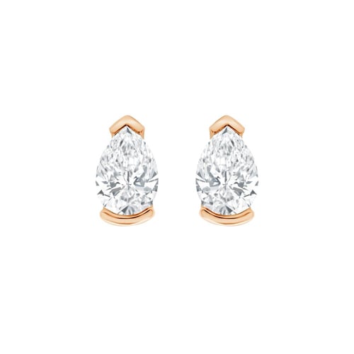 Minimalistické stříbrné peckové náušnice s pear diamanty Ronja