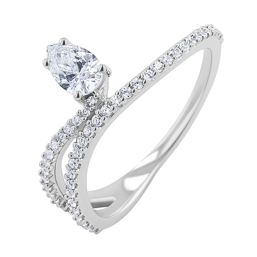 Atypický zásnubní prsten s diamanty Reptie