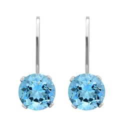 Stříbrné visací náušnice s topazy Hauko