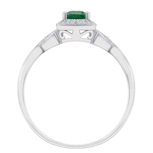 Elegantní smaragdový zlatý prsten s diamanty Enoh