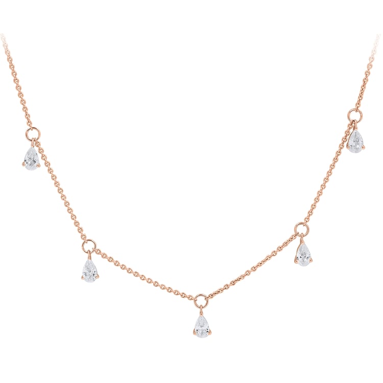 Náhrdelník ze zlata s pear lab-grown diamanty Praveen 165218