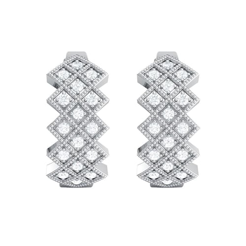 Zlaté kruhové náušnice s lab-grown diamanty Audhild