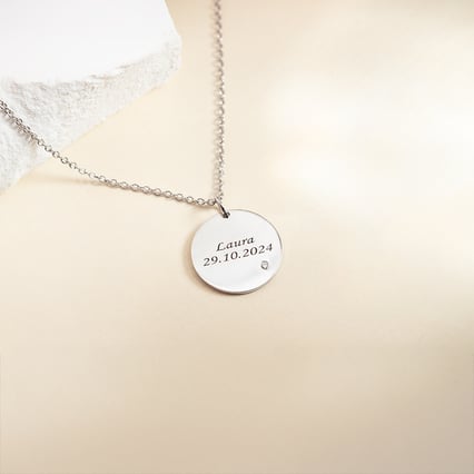 Platinový přívěsek s diamantem a s gravírem dle vaší volby Cassius