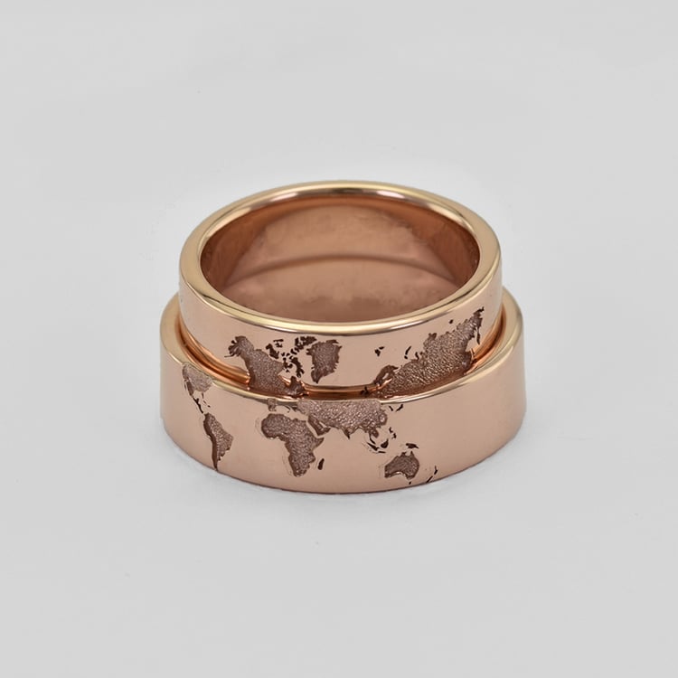 Atypické snubní prsteny s motivem zeměkoule 42039