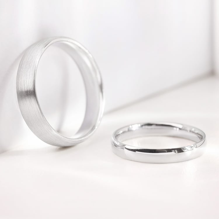 Snubní prsteny klasického komfortního typu z bílého zlata 157021