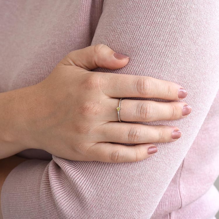 Prsten s diamantem ze stříbra 86096