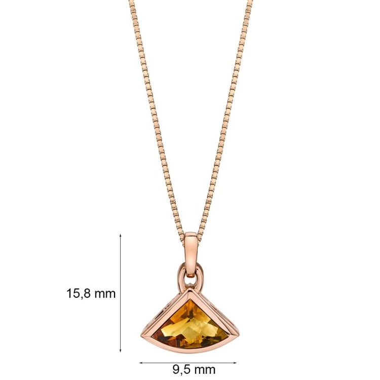 Přívěsek z růžového zlata s citrínem 26632