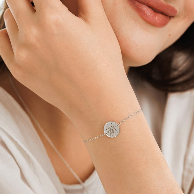 Náramek Malý princ s liškou a gravírem ze stříbra 157514