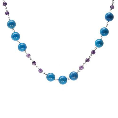 Tyrkysový náhrdelník s ametysty