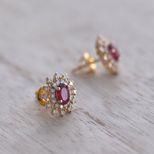 Rubínové náušnice s diamanty Richelle