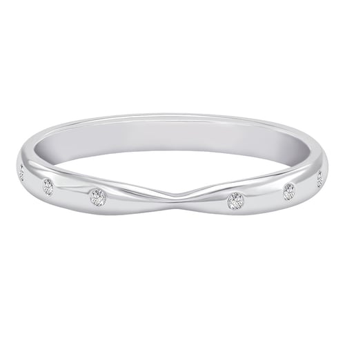 Platinový zúžený eternity prsten s 1 mm diamanty Toskani