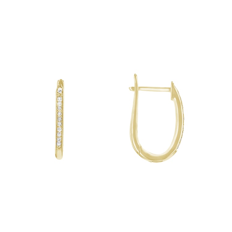 Elegantní náušnice s diamanty ze žlutého zlata 85245