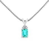 Zlatý přívěsek s emerald lab-grown paraiba turmalínem a diamanty Jaren