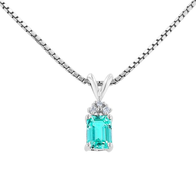 Zlatý přívěsek s emerald lab-grown paraiba turmalínem a diamanty Jaren