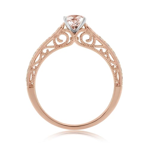 Zásnubní prsten ve stylu vintage s morganitem a diamanty Keran