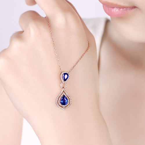 Přívěsek se safíry a diamanty Lovise