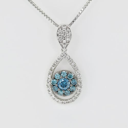 Přívěsek s modrými a bílými diamanty Wawyd