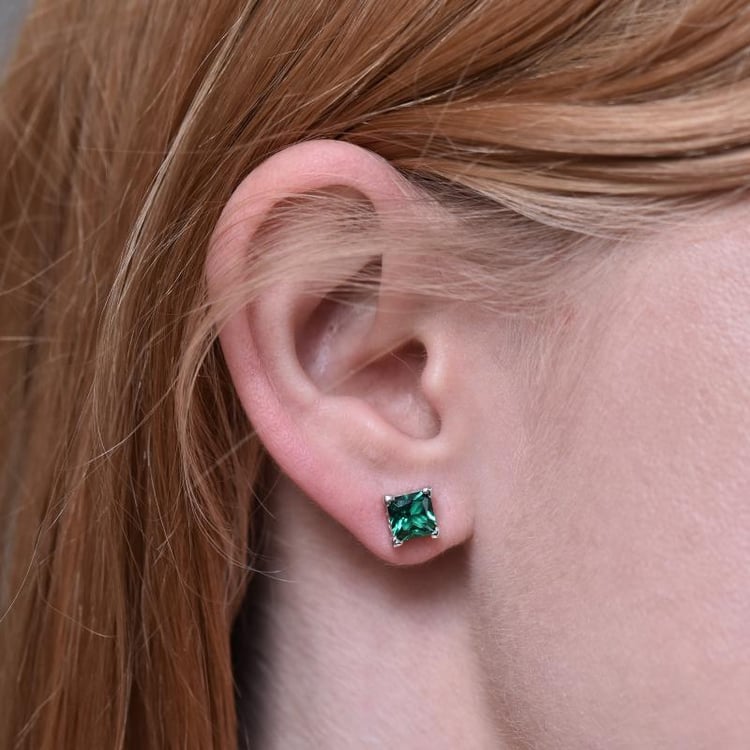 Náušnice s princess smaragdy 6202