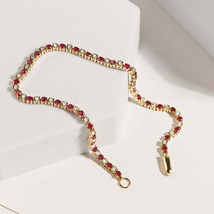 Tenisový náramek s rubíny a diamanty Kendrick 153891