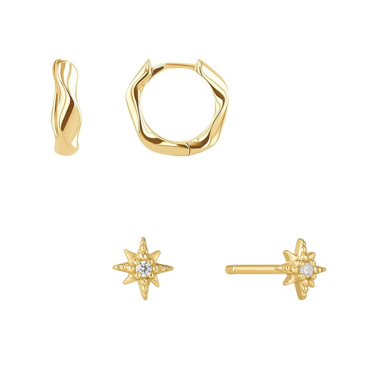 Pozlacený set náušnic se zirkony