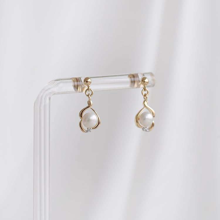 Perlové náušnice se zirkony 93436