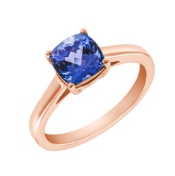 Zlatý prsten s cushion tanzanitem Darion