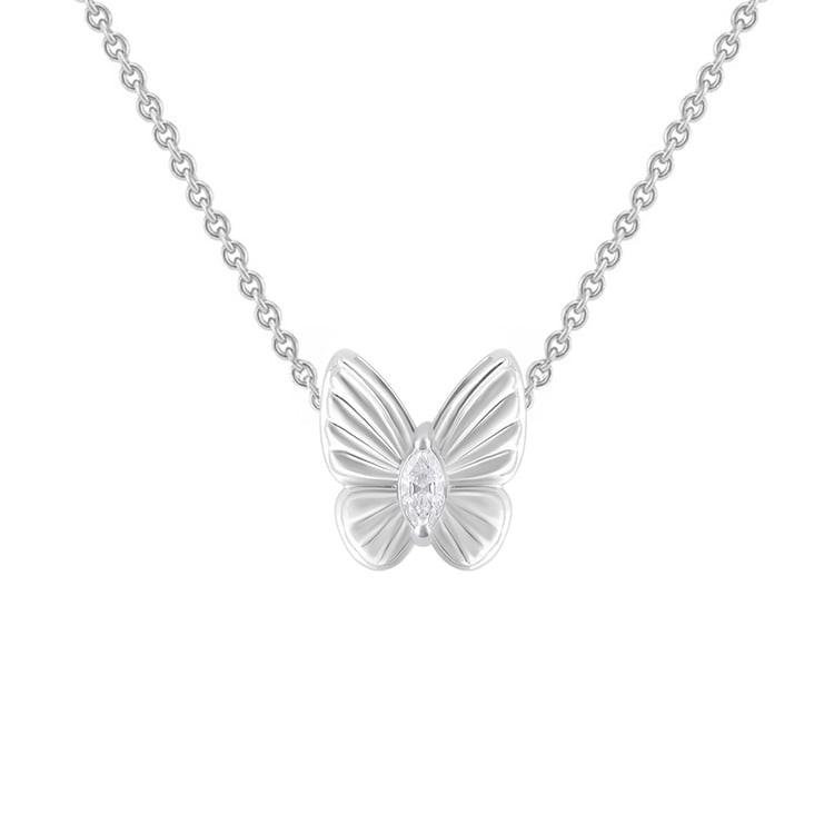 Zlatý přívěsek s lab-grown diamantem ve tvaru motýla Larisa 163225