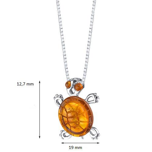 Stříbrný přívěsek s jantary 12572