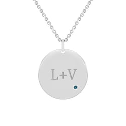 Platinový přívěsek s modrým diamantem a gravírem Cassius