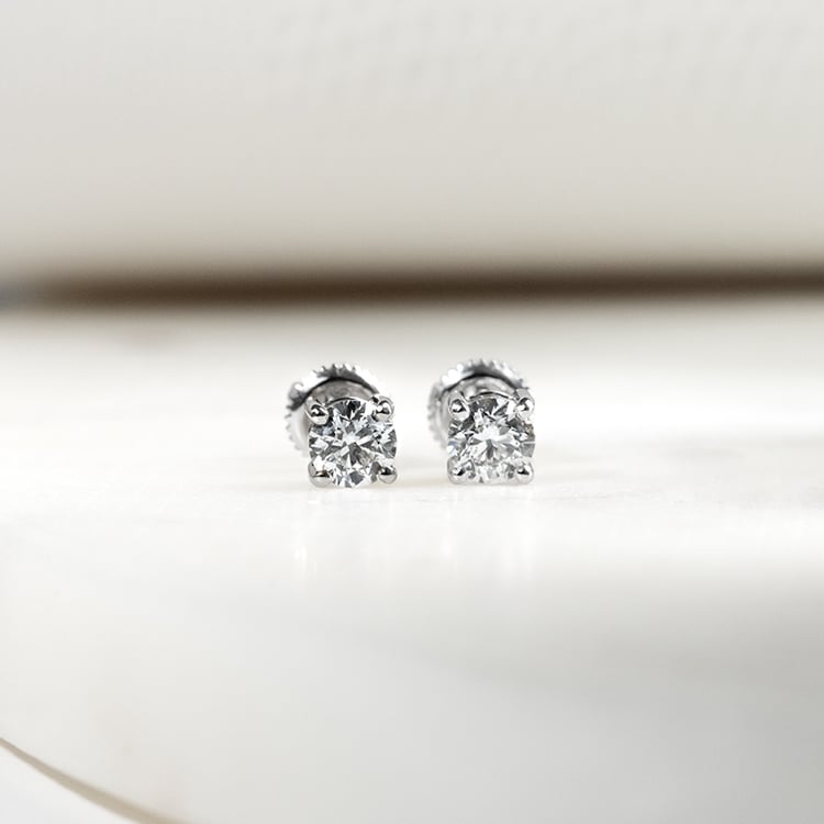 Zlaté šroubovací náušnice s IGI certifikovanými 0.50ct lab-grown diamanty Christi 132864